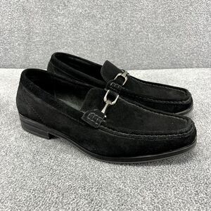 Stacy Adams Shoes Mens 9 M Reginald Black Suede Loafers Rubber Soles
